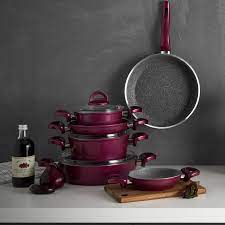 Karaca apricot bio granit mega 9 parça tencere takımı. Karaca Biogranit Premium 9 Parca Violet Mega Set Karaca