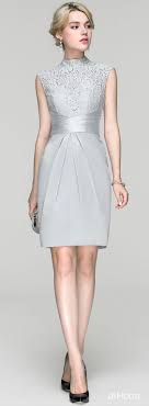 Us 127 00 Sheath Column High Neck Knee Length Charmeuse Cocktail Dress With Ruffle Jj S House Cocktail Dress Classy Classy Dress Nice Dresses