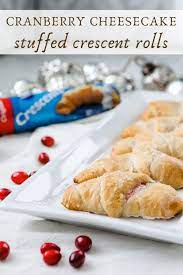 Cranberry Cheesecake Stuffed Crescent Rolls Recipe Cranberry Cheesecake Dessert Recipes Yummy Sweets