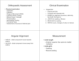 Orthopaedic Assessment