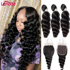 Klaiyi 8a loose wave virgin hair weave bundles 1piece/pack unprocessed human hair extension. Loose Wave Bundles With Closure 30 Inch Loose Deep Wave Bundles With Frontal Human Hair Weave Extension 3 4 Bundles With Closure 3 4 Bundles With Closure Aliexpress