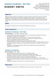academic coordinator resume samples
