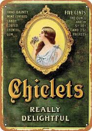 1908 Chiclets Gum Vintage Look Metal Sign Etsy In 2020 Vintage Advertisements Vintage Ads Vintage Posters