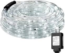 Amazon Com Le Led Rope Lights 33 Ft 240 Led Low Voltage Daylight White Waterproof Connectable Clear Tube Indoor Outdoor Light Rope And String For Deck Patio Pool Bedroom Boat Landscape Lighting