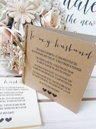 Vintage Rustic To My Husband Wedding Day Poem Etsy Wedding Letters Groom Card Our Wedding Day