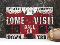 Sports paintings can dramatically enhance a space where fans enjoy intense games. Shop Scoreboard Football Vintage Wall Art For Boys Rooms