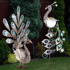 Gartendekomini zwerge bringt eine klassische und einzigartige atmosphäre an den ort, den sie dekorieren. Etc Shop Led Dekofigur 2x Led Aussen Solar Steh Lampe Kristall Garten Erdspiess Pfau Figur Kupfer Leuchte Online Kaufen Otto