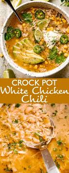 This Easy Crock Pot White Chicken Chili Recipe Is Packed With All The Southwes In 2020 Chili Recipe Easy White Chili Chicken Recipe White Chicken Chili Recipe Crockpot