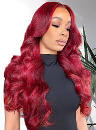 Amazon.com : BRYZILLEN 13x4 Burgundy Lace Front Wigs Human Hair Pre Plucked  99J Wine Red HD Transparent Lace Frontal Wigs For Women with Baby Hair 180%  Destiny Glueless Body Wave Colored Lace