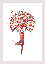 Yoga Tree Of Life Watercolor Print Yoga Tree Pose Meditation Art Print Art Yoga Tree Illustration Yoga Art Wall Decor 71 Meditation Art Yoga Art Art