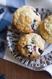 Sour Cream Haskap Muffins On A Plate Berries Recipes Sour Cream Muffins Berry Muffin Recipe