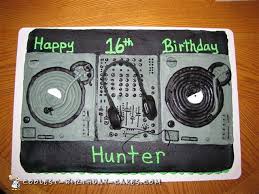 Record player theme cake covered in fondant icing designed with eatable cover Coolest Homemade Turntable Player Cakes