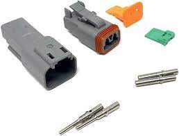 Deutsch DT Series 2 Pin Connector Kit w/Barrel Style Terminals 16-20 AWG