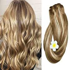 Honey blonde is a hair colour with a blend of light brown and sunkissed blonde with warm gold tones running through. Buy Clip In Hair Extensions Human Hair Golden Brown To Blonde Highlights 14 Inch Balayage Ombre Long Hair Extensions Clip On For Fine Hair Full Head 12 613 Silky Straight Soft Remy Hair