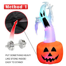 Maybe you would like to learn more about one of these? Ourwarm 6ft Halloween Inflatable Blow Up Ghost On Pumpkin With Color Changing Led Inflatables Halloween Outdoor Decorations Outdoor Holiday Decorations Home Kitchen Gulbaan Com