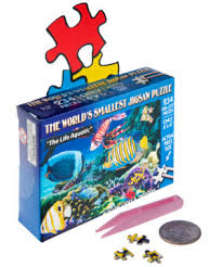 Sold in a compact 4 x 8 collectible tin box, this puzzle will fit anywhere! The World S Smallest Jigsaw Puzzle 234 Die Cut Pieces
