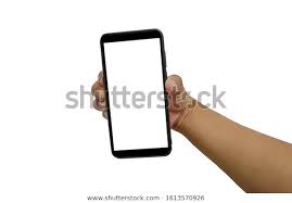 Hand Holding Martphone Black Blank Screen Stock Photo Edit Now 1613570926 Photo Editing Stock Photos Holding Hands