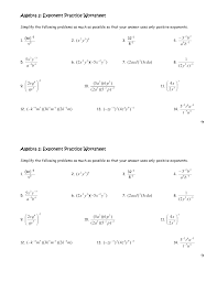 Free algebra 2 review worksheet to download and print. Algebra 2 Exponent Practice Worksheet