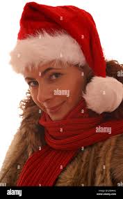 winter father christmas fur cap nicholas pleasant anticipation december  Stock Photo