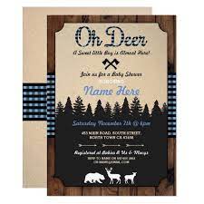 Oh Deer Lumberjack Blue Baby Shower Boy Invitation Zazzle Com Deer Baby Shower Boy Baby Shower Invitations For Boys Boys Invitation