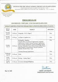 Now the officials have released the new board exam time table for exam news. Icse Class 10 Isc Class 12 Exam Timetable Out Rescheduled Between July 1 And July 14