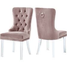 Everly Quinn Clovis Upholstered Dining Chair Wayfair Ca Dining Chair Upholstery Velvet Dining Chairs Tufted Dining Chairs