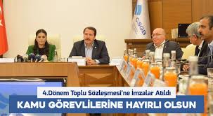 Toplu sözleşme ile bugün kamu işçilerinin maaş zammı belirlendi. 4 Donem Toplu Sozlesmesi Ne Imzalar Atildi
