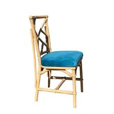 Stunning high polished black lacquer over hand hewn mahogany faux bamboo dresser with highly detailed cast bronze drop pulls finished. Ficks Reed Peach Lacquered Bamboo Chair With Blue Velvet Upholstered Seat Chairish