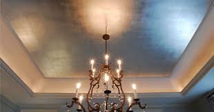 I Particularly Love Ceilings In Metallic Finishes Where A Glow Is Cast From Light Fixtures Powder Rooms Or Ceiling Design Painted Ceiling Dining Room Ceiling