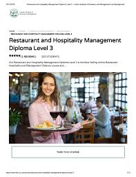 Restaurant And Hospitality Management Diploma Level 3 Libm Hospitality Management Hospitality Restaurant