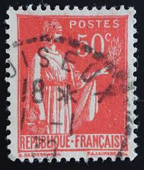 France Peace Postage Stamp Lot French 1932 Vintage Used Cancelled Post Stamps Red Stamps Old Stamps Ephemera European Stamps Post Stamp Old Stamps Postage Stamps
