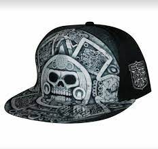 Dyse One Skullender Sublimated Snap Back Hat Aztec Calendar Hats Aztec