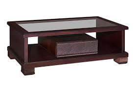 Oak wood with a centre glass platform surrounded by four brass foot.table dimension: Safari Coffee Table United Furniture Outlets