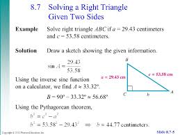 In your previous study of geometry you may have used right triangles to solve problems involving distances, using the pythagorean theorem. Chapter 8 Trigonometric Functions And Applications Ppt Download