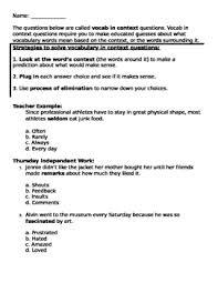 Context Clues Defining Vocabulary In Context By Neethu Putta Tpt