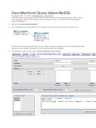 You can use the sql command use to. Cara Membuat Query Dalam Mysql