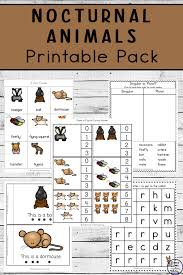 A great review for the sight words will and 10 free coloring pages! Nocturnal Animals Printable Pack Simple Living Creative Learning