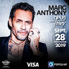 Recibe un 15% de descuento al comprar tus entradas en www.tuboleta.com.do  pagando con tus Tarjetas Visa Popular para el concierto de Marc Anthony, en  el Hard Rock Hotel, Casino & Resort Punta.
