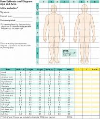 lund browder burn diagram and table lund browder burn