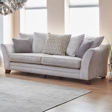 The endless options can nearly drive you crazy! Harmony Silver Fabric 4 Seater Pillow Back Sofa