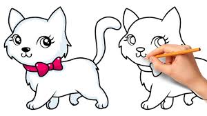 Draw the nose and lips as well. How To Draw A Cute Cat Step By Step Youtube