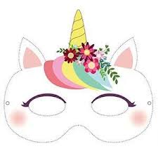 Masque De Licorne A Imprimer Avec Tete A Modeler En 2020 Decoration Anniversaire Licorne Masques De Carnaval A Imprimer Deco Anniversaire Licorne