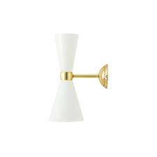 Shop from the world's largest selection and best deals for searchlight brass wall lights. Contemporary Powder Coated White And Brass Wall Light