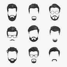 Hipster Hair Hairstyle Mustache Beard Haircut Fashion Glasses Style Set Logo Barber Shop Vintage Retro Moust Hipster Hairstyles Hipster Beard Hair Illustration