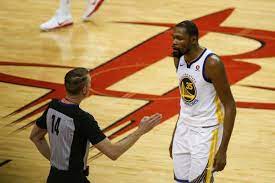 Kevin Durant Of The Golden State Warriors Argues With Referee Ed Golden State Warriors Kevin Durant Golden State