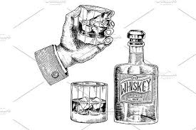 Vintage American Whiskey Badge Alcoholic Label With Calligraphic Elements Classic Frame For Poster Banner Glass With Strong Drink Cheers Toast Hand Drawn E How To Draw Hands American Whiskey Poster Frame