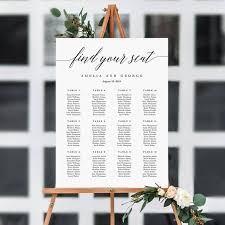 On Sale 7 Sizes Wedding Seating Chart Template Editable Wedding Table Seating Chart Sign Instant Download Modern Find Your Seat Msc