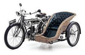 Antique 1911 Singer Motorcycle Mounted With Unusual Wicker Sidecar Antique Motorcycles Sidecar Motorcycle