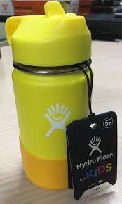 Hydro Flask 12 Oz Wide Mouth W Straw Lid Boot Kids Water Bottle Lemon Babies Kids Nursing Feeding Breastfeeding Bottle Feeding On Carousell