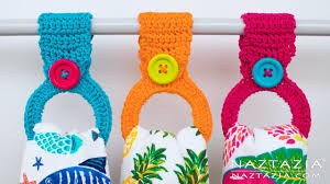Use any towel and change as often as you like with this dish towel hangers free crochet pattern. How To Crochet Hanging Ring Towel Holder Easy Toppers For Kitchen Youtube